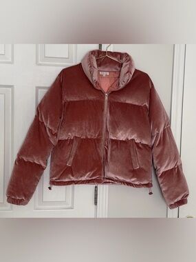 TCEC Velvet Puff Jacket in Dusty Rose Mauve• Size Large
